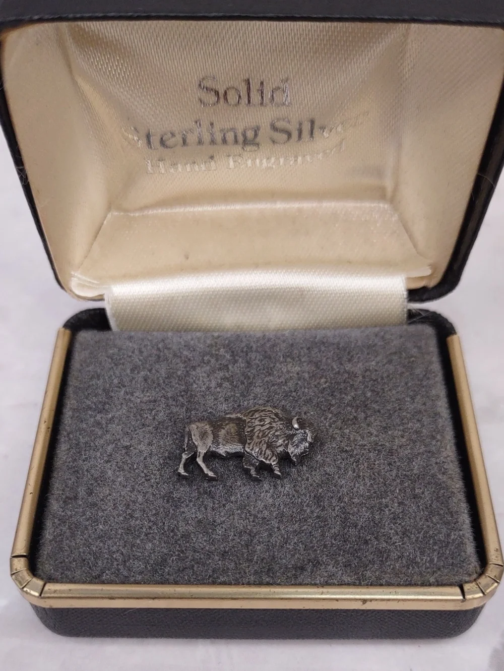 Vintage Sid Bell Sterling Silver Buffalo Tie Tac/Lapel Pin